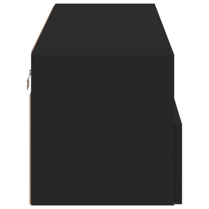 Meuble TV mural noir 100x30x30 cm bois d'ingénierie – Image 6