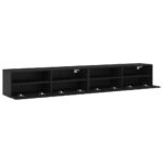 Meubles TV muraux 2 pcs noir 100x30x30 cm bois d'ingénierie – Image 4