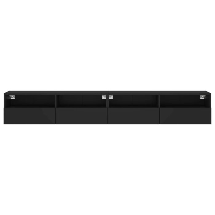 Meubles TV muraux 2 pcs noir 100x30x30 cm bois d'ingénierie – Image 5