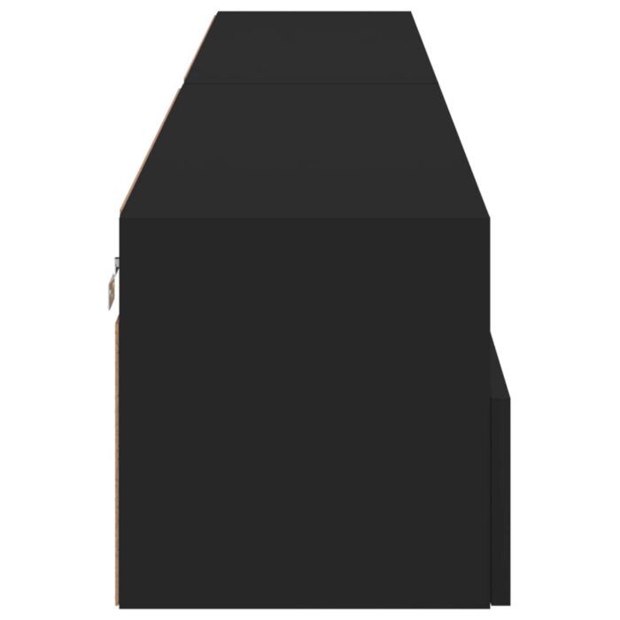 Meubles TV muraux 2 pcs noir 100x30x30 cm bois d'ingénierie – Image 6