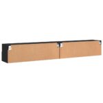 Meubles TV muraux 2 pcs noir 100x30x30 cm bois d'ingénierie – Image 7