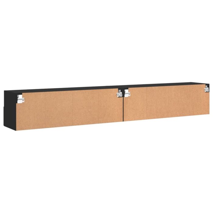 Meubles TV muraux 2 pcs noir 100x30x30 cm bois d'ingénierie – Image 7