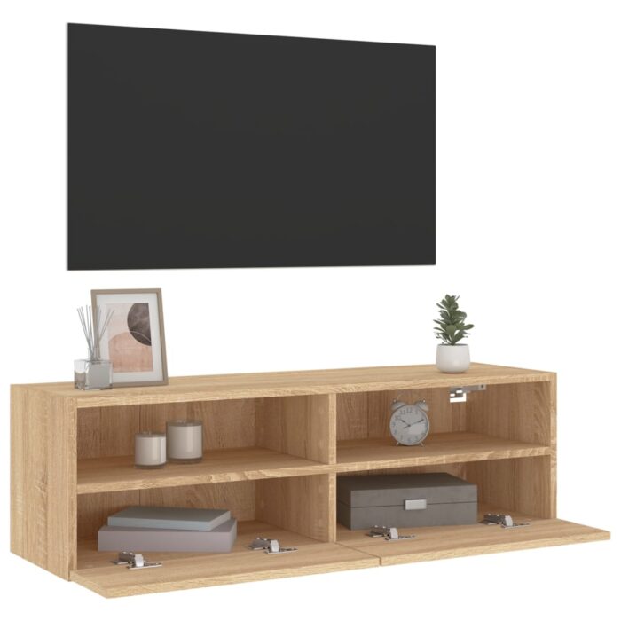 Meuble TV mural chêne sonoma 100x30x30 cm bois d'ingénierie – Image 3