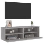 Meuble TV mural sonoma gris 100x30x30 cm bois d'ingénierie – Image 3