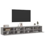 Meubles TV muraux 2pcs sonoma gris 100x30x30 cm bois ingénierie – Image 3