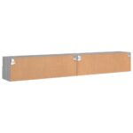 Meubles TV muraux 2pcs sonoma gris 100x30x30 cm bois ingénierie – Image 7
