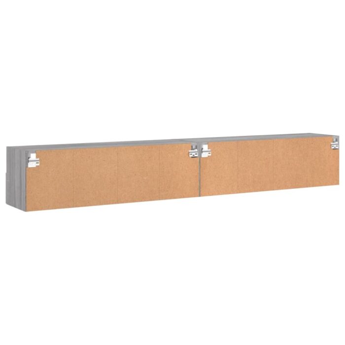 Meubles TV muraux 2pcs sonoma gris 100x30x30 cm bois ingénierie – Image 7