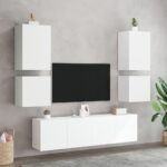 Meubles TV muraux 2 pcs blanc 40,5x30x40 cm bois d'ingénierie – Image 2