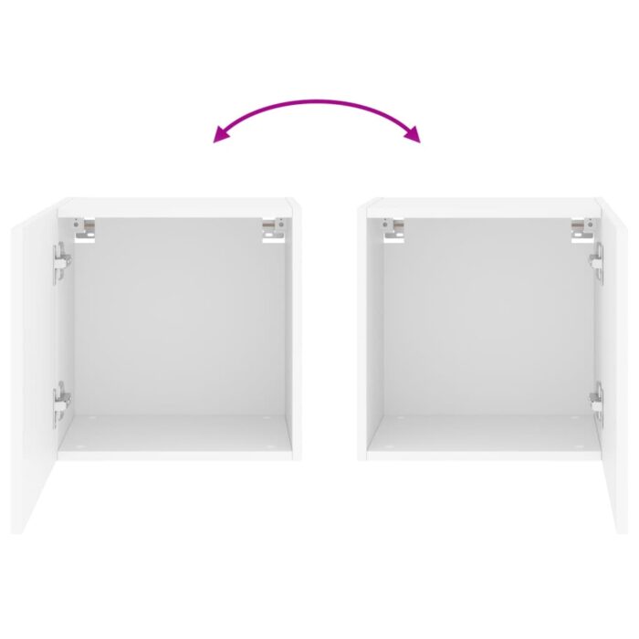 Meubles TV muraux 2 pcs blanc 40,5x30x40 cm bois d'ingénierie – Image 9