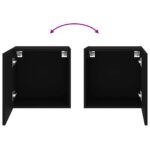 Meubles TV muraux 2 pcs noir 40,5x30x40 cm bois d'ingénierie – Image 9