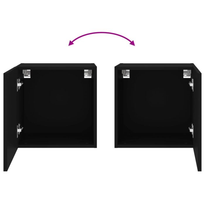 Meubles TV muraux 2 pcs noir 40,5x30x40 cm bois d'ingénierie – Image 9