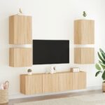 Meubles TV muraux 2 pcs chêne sonoma 40,5x30x40 cm – Image 2