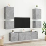 Meubles TV muraux 2 pcs gris béton 40,5x30x40cm bois ingénierie – Image 2