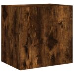 Meubles TV muraux 2 pcs chêne fumé 40,5x30x40cm bois ingénierie – Image 4