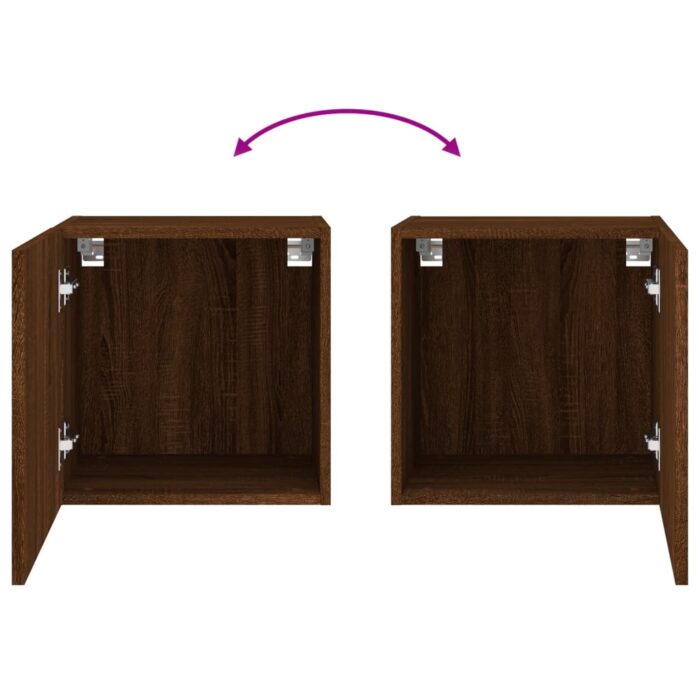 Meubles TV muraux 2 pcs chêne marron 40,5x30x40 cm – Image 9