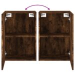 Meubles TV muraux 2 pcs chêne fumé 40,5x30x60cm bois ingénierie – Image 8