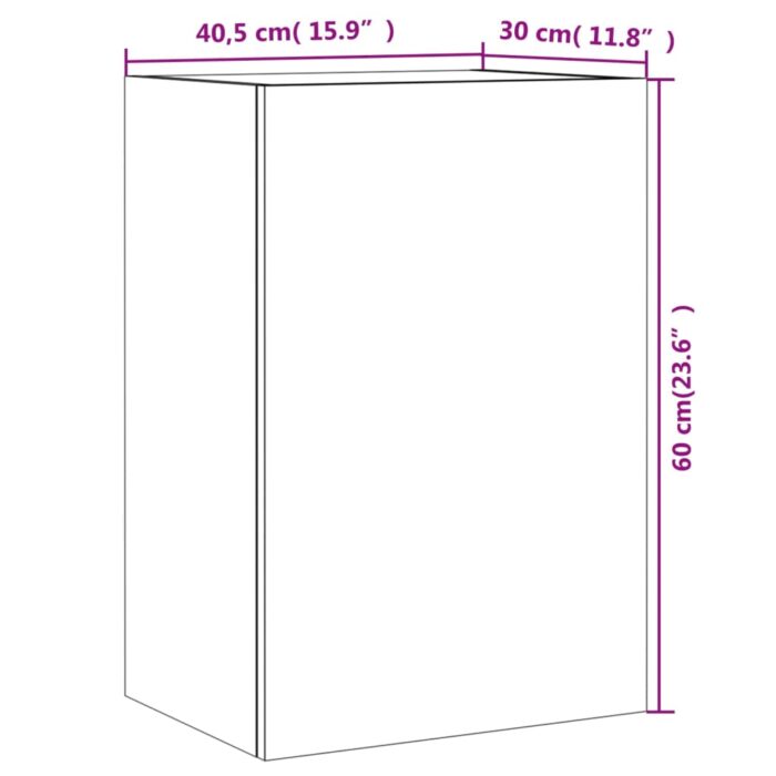 Meuble TV mural chêne marron 40,5x30x60 cm bois d'ingénierie – Image 12