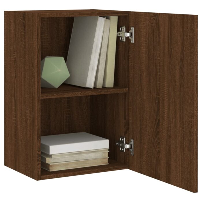 Meuble TV mural chêne marron 40,5x30x60 cm bois d'ingénierie – Image 3