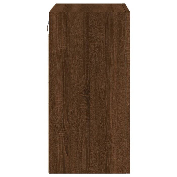 Meuble TV mural chêne marron 40,5x30x60 cm bois d'ingénierie – Image 6