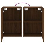 Meuble TV mural chêne marron 40,5x30x60 cm bois d'ingénierie – Image 8