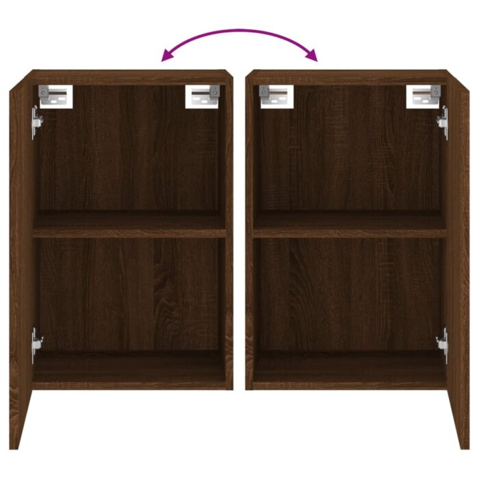 Meuble TV mural chêne marron 40,5x30x60 cm bois d'ingénierie – Image 8
