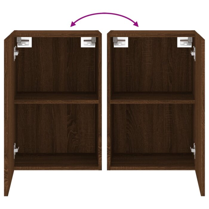 Meubles TV muraux 2 pcs chêne marron 40,5x30x60 cm – Image 8