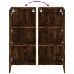 Meuble TV mural chêne fumé 40,5x30x90 cm bois d'ingénierie – Image 8