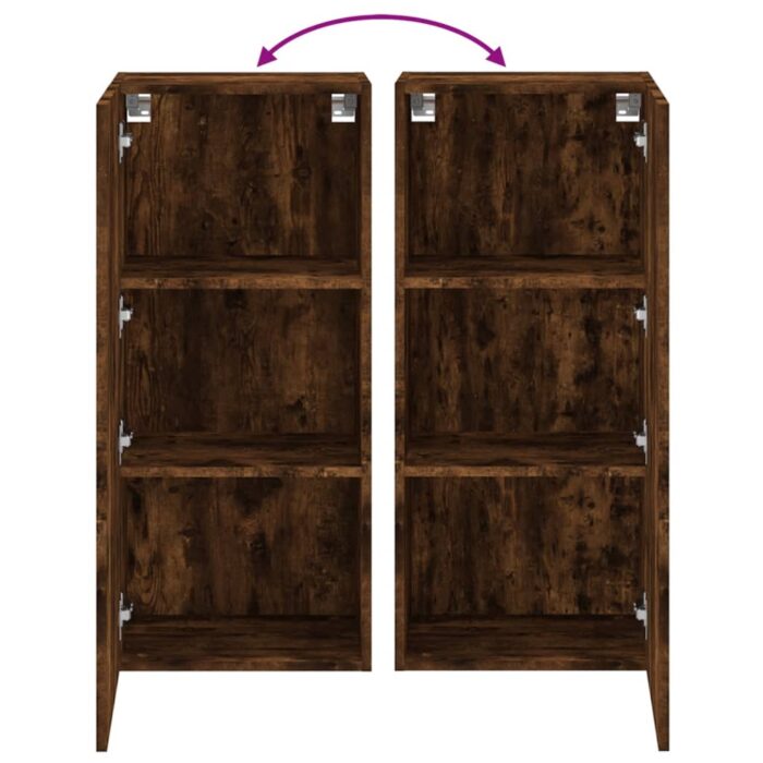 Meuble TV mural chêne fumé 40,5x30x90 cm bois d'ingénierie – Image 8