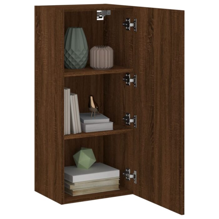 Meuble TV mural chêne marron 40,5x30x90 cm bois d'ingénierie – Image 3