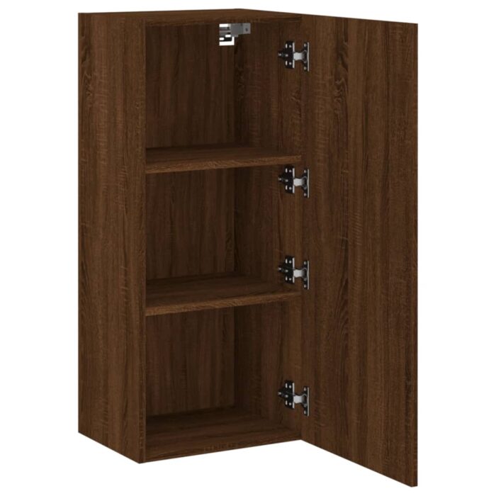 Meuble TV mural chêne marron 40,5x30x90 cm bois d'ingénierie – Image 4