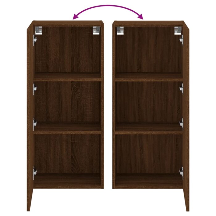 Meuble TV mural chêne marron 40,5x30x90 cm bois d'ingénierie – Image 8