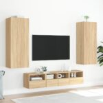 Meuble TV mural chêne sonoma 40,5x30x102 cm bois d'ingénierie – Image 2