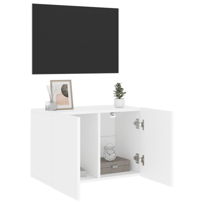 Meuble TV mural blanc 60x30x41 cm – Image 2