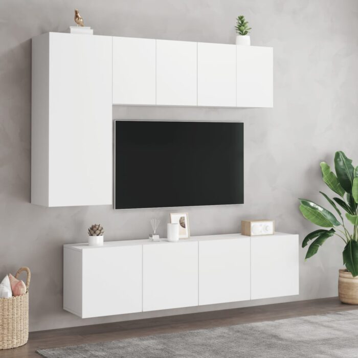 Meuble TV mural blanc 60x30x41 cm – Image 9