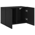 Meuble TV mural noir 60x30x41 cm – Image 3