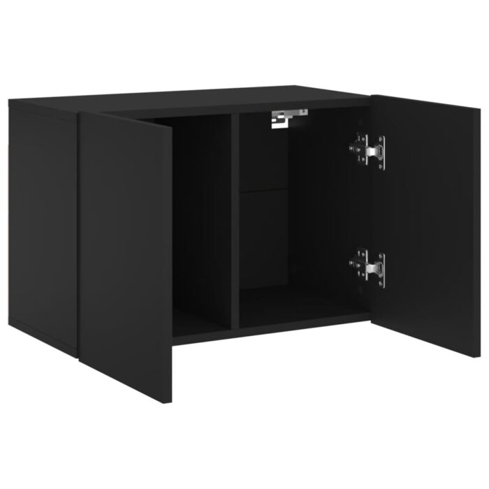 Meuble TV mural noir 60x30x41 cm – Image 3