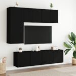 Meuble TV mural noir 60x30x41 cm – Image 9