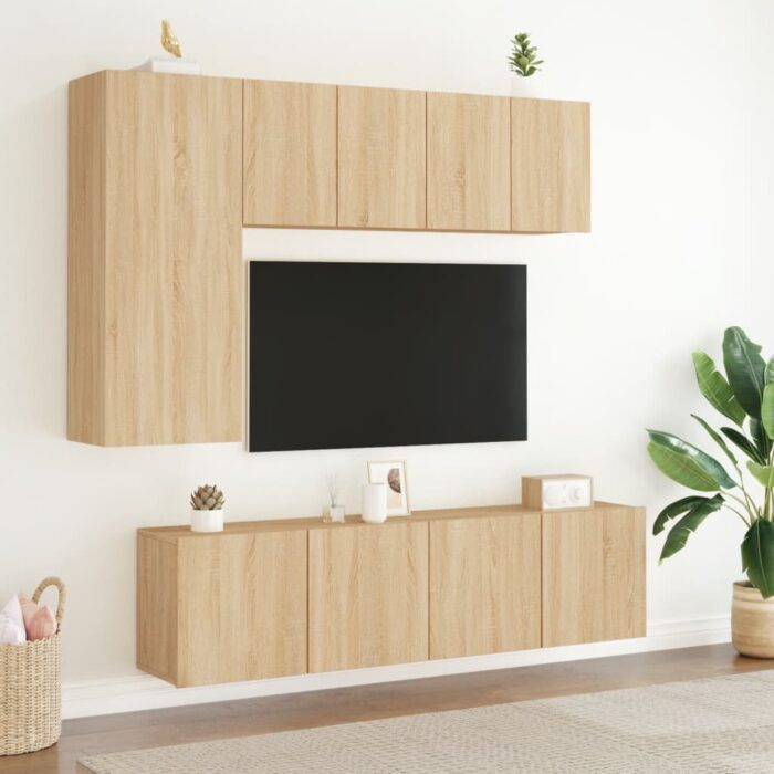 Meuble TV mural chêne sonoma 60x30x41 cm – Image 9