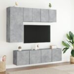 Meuble TV mural gris béton 60x30x41 cm – Image 9