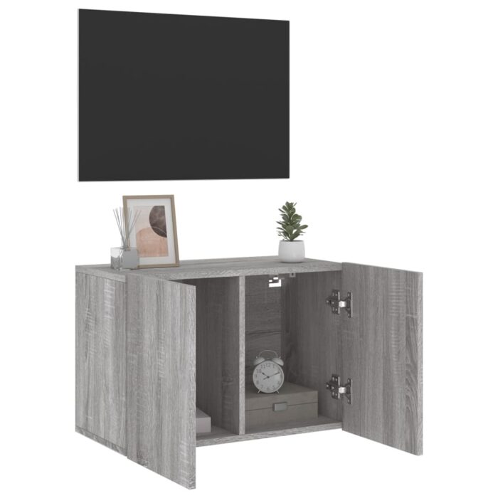 Meuble TV mural sonoma gris 60x30x41 cm – Image 2