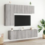 Meuble TV mural sonoma gris 60x30x41 cm – Image 9