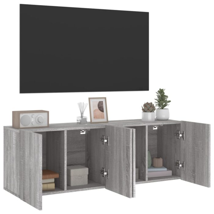 Meubles TV muraux 2 pcs sonoma gris 60x30x41 cm – Image 3