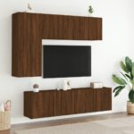 Meuble TV mural chêne marron 60x30x41 cm – Image 9