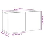 Meuble TV mural chêne fumé 80x30x41 cm – Image 11