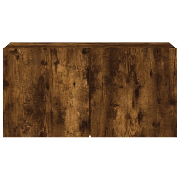 Meuble TV mural chêne fumé 80x30x41 cm – Image 4
