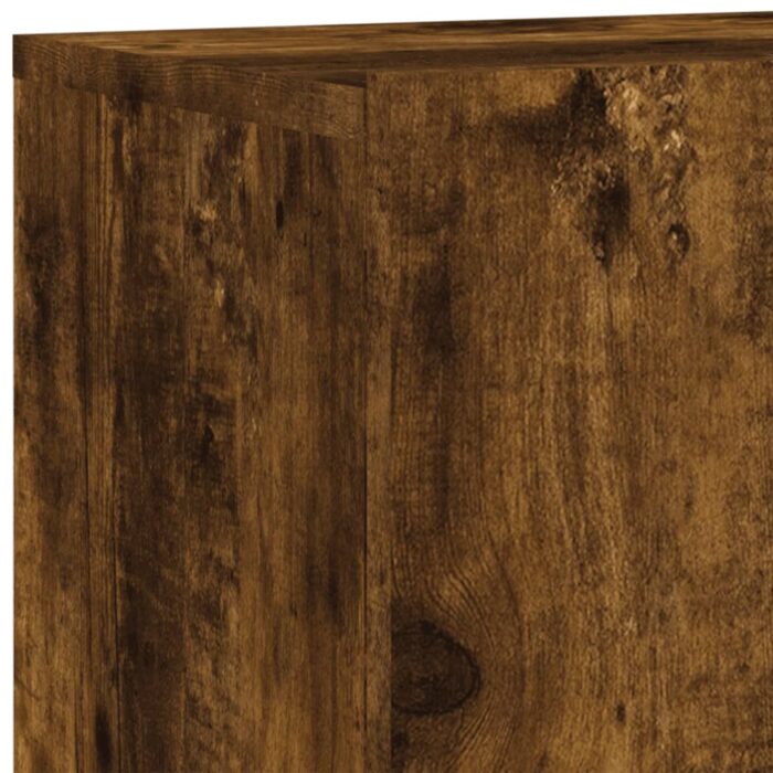 Meuble TV mural chêne fumé 80x30x41 cm – Image 7