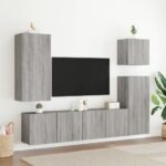 Meuble TV mural sonoma gris 80x30x41 cm – Image 9