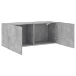 Meuble TV mural gris béton 100x30x41 cm – Image 3