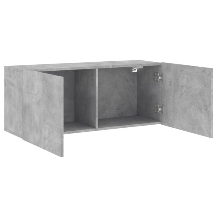 Meuble TV mural gris béton 100x30x41 cm – Image 3