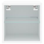 Meuble TV mural avec lumières LED blanc 30x28,5x30 cm – Image 6